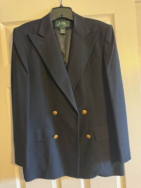 Ralph Lauren 100% Wool Double Breasted Blazer